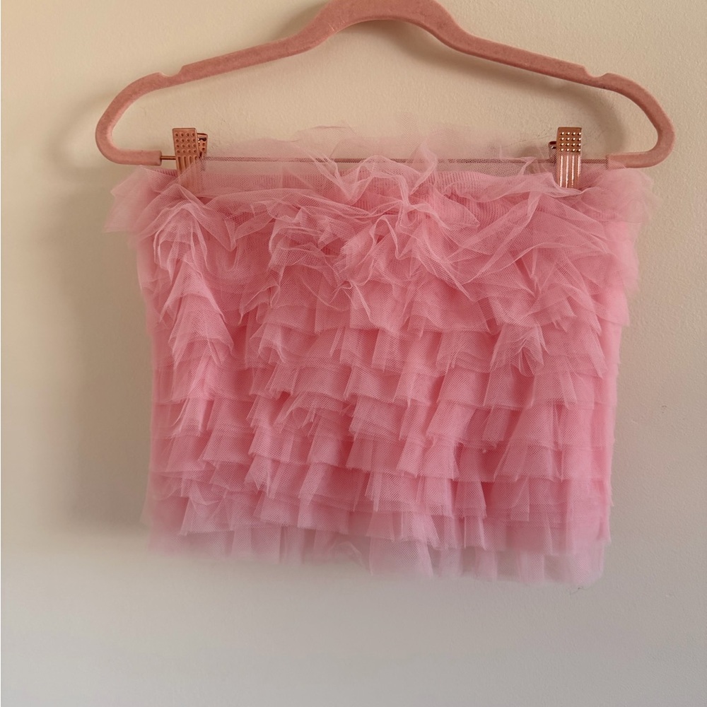 Chic Pink Layered Mini Skirt NWOT